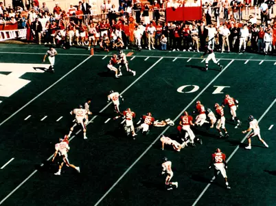 Shawn Sykes scores one of his two TDs against the Tide in Tuscaloosa.