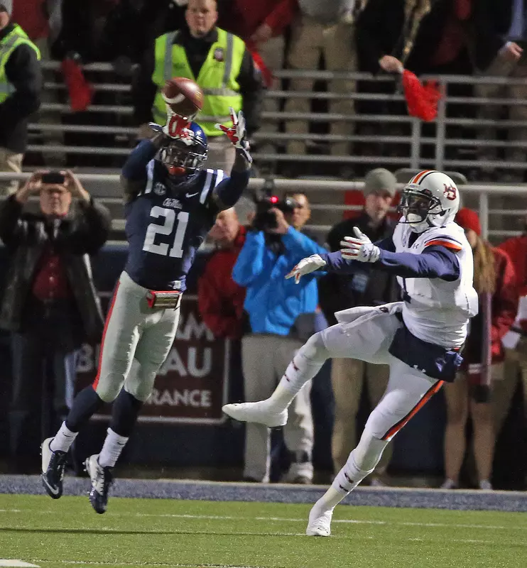 Senquez Golson picked off his ninth pass of the year. (photo by Joshua McCoy)