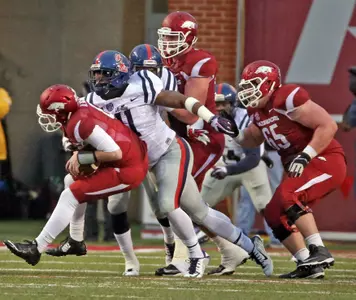 Channing Ward had three tackles and one sack against Arkansas.