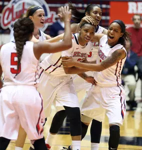 Tia Faleru knocked down a shot a the buzzer to give Ole Miss its fourth win of the season.
