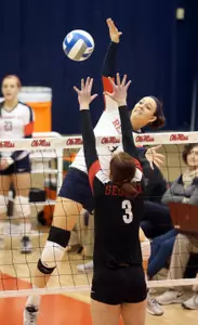 Freshman Lexi Thompson led the Rebels with 17 kills on a .429 clip.