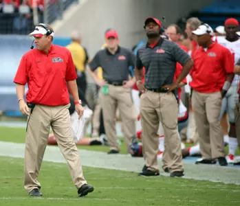 Ole Miss head coach Hugh Freeze (photo by Joshua McCoy)