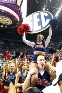 The Ole Miss cheerleading squad finished fourth at UCA national competition in 2014.