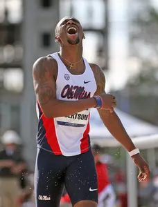 Ricky Robertson placed fourth in the long jump. (photo by Joshua McCoy)