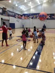 Students in the Horizons Summer Learning Program spent time with the Ole Miss women's basketball team learning drills.