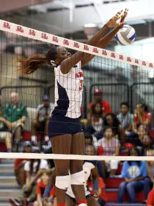 Ty Laporte led the Rebels with 9 kills on .533 attack percentage.