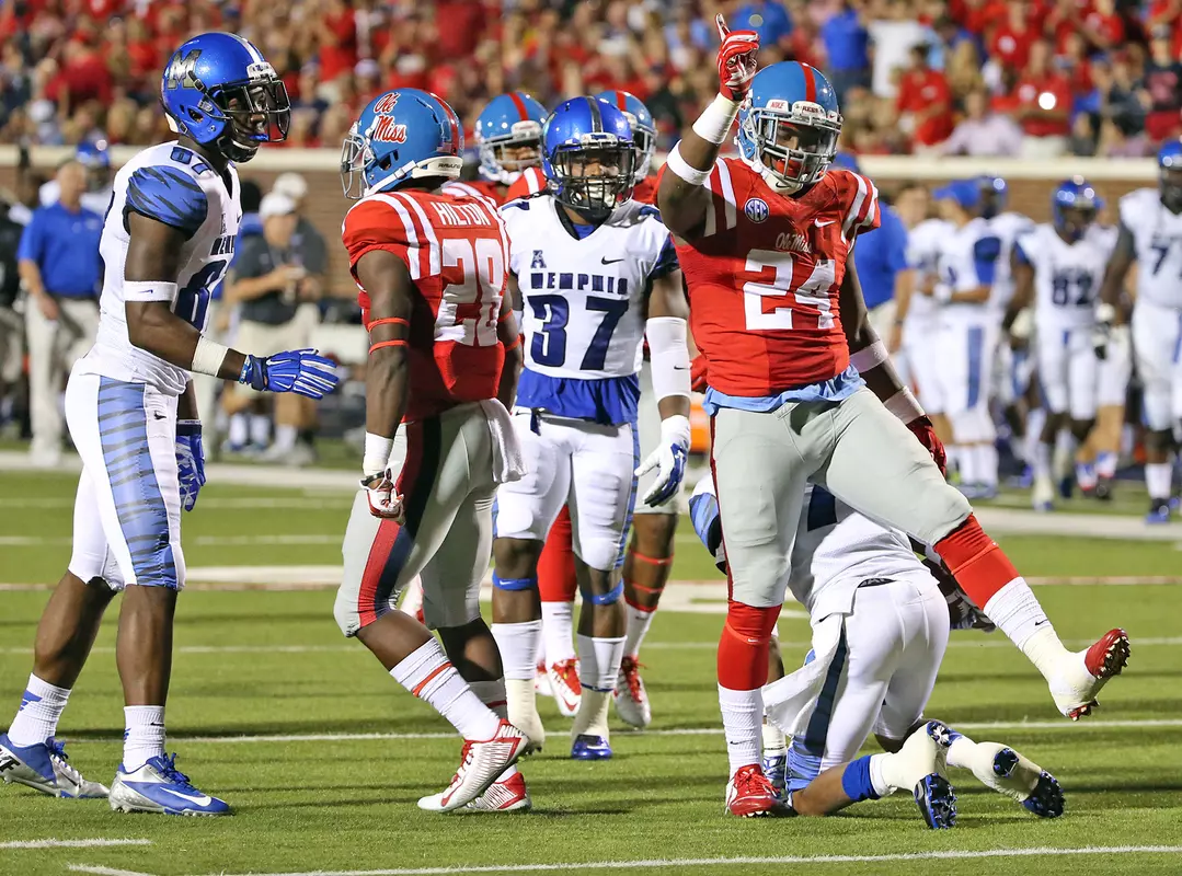 Senior linebacker Keith Lewis and the Ole Miss defense allowed just 104 total yards vs. Memphis.