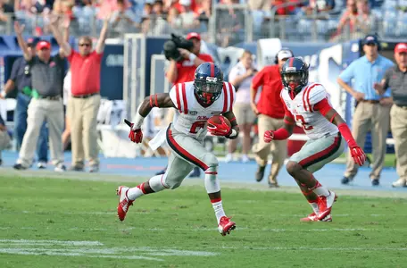 Cliff Coleman returning an interception for a TD at Vanderbilt (photo by Joshua McCoy)