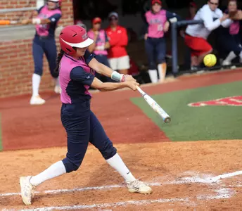 Senior Natalie Martinez hit a bomb over the right field seating area Friday.