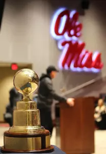The Golden Egg at Monday's press conference