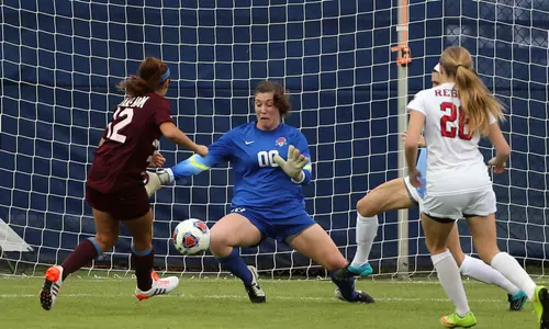 Marnie Merritt makes a key save in the first half against the Aggies