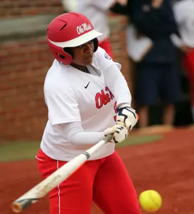 Bri Payne started the scoring for the Rebels in a nine-run game vs. St. Bonaventure.