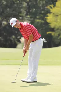 Junior Forrest Gamble is tied for 18th place after the first round of play.