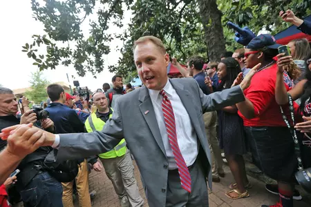 Ole Miss head coach Hugh Freeze (photo by Joshua McCoy)