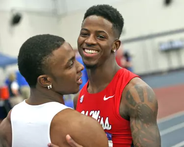 SEC champion Jalen Miller leads the Rebels' qualifiers for NCAA Indoors. (photo by Joshua McCoy)
