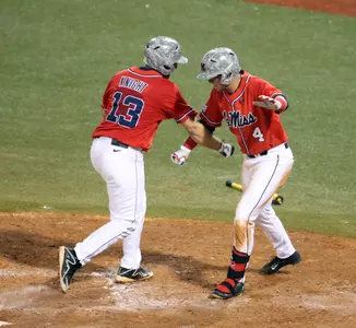 Senior Austin Knight hit his second career home run Sunday