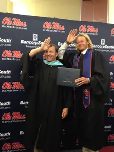 Nik Scholtz was one of six student-athletes to receive his degree in a special ceremony Monday.