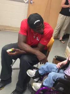 Several Ole Miss football players recently spent time at the Scott Center.