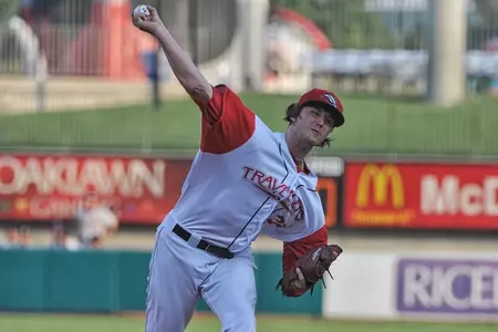 Chris Ellis pitching for the Arkansas Travelers (Mark Wagner/Arkansas Travelers)