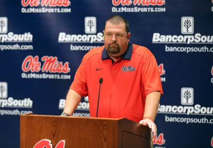 Coach Mott takes a question from a member of the media