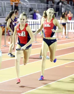 Shelby Brown, Leanne Zimmer helped Ole Miss to a school record Friday night. (photo by Joshua McCoy)