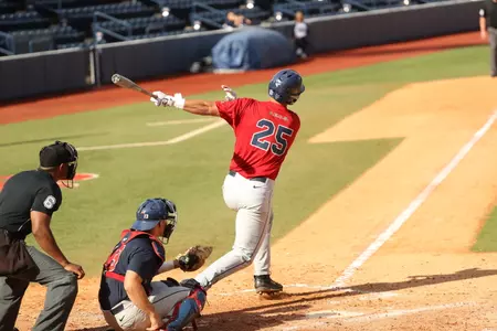 Colby Bortles belts a solo home run in game one of the Pizza Bowl (Photo by Madi Osias)