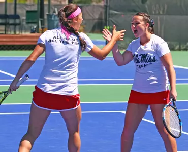 alina Khairudinova and Marija Milutinovic are 6-3 at No. 3 doubles.