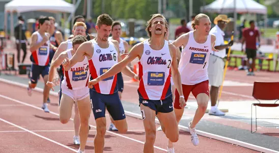 Craig Engels wins the 1500 meter title at the 2016 SEC Outdoor Championships in Tuscaloosa, Alabama. (photo by Petre Thomas)
