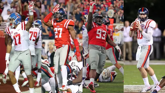 (L-R): Evan Engram, Marquis Haynes, D.J. Jones, Chad Kelly