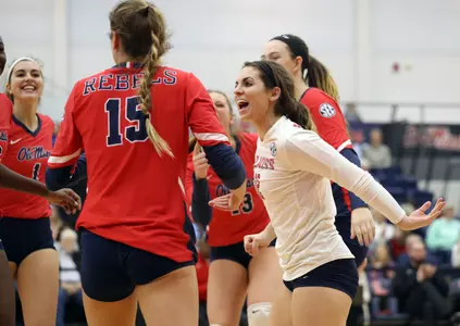 Ole Miss Volleyball vs West Virginia in the Semi-finals of the NIVC in Oxford, MS on Dec. 9th, 2017.
Caroline Adams, 12, DS, Lafayette, La.
Photo by Petre Thomas/Ole Miss Athletics