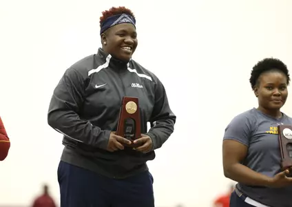 NCAA shot put champion Raven Saunders