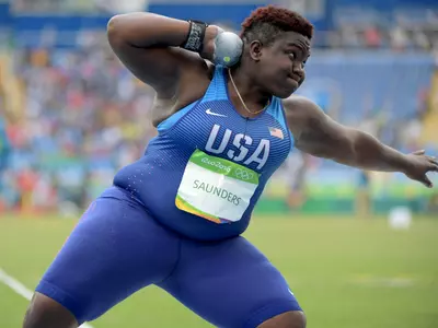 Raven Saunders (photo by Kirby Lee/USA Today Sports)