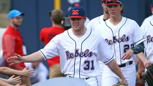 Ole Miss Baseball vs Memphis on February 20th, 2018 in O-U Stadium Swayze Field at Ole Miss in Oxford, MS.Colin Coates, RHP, Southaven, Miss.Photo by Petre Thomas/Ole Miss Athletics Instagram and Twitter: @OleMissPix Buy Photos at RebelWallArt.com