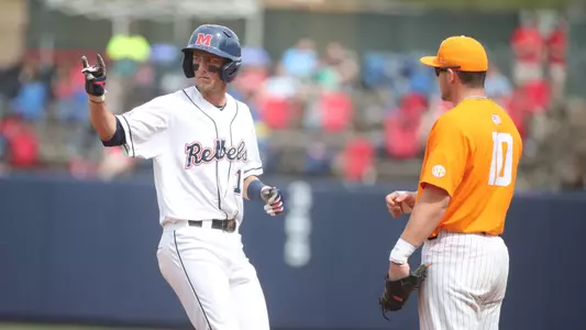 Ole Miss Baseball vs Tennessee on March 17th, 2018 at Swayze Field in Oxford, MS.Grae Kessinger, IF, Oxford, Miss.Photo by Joshua McCoy/Ole Miss AthleticsInstagram and Twitter: @OleMissPixBuy Photos at RebelWallArt.com
