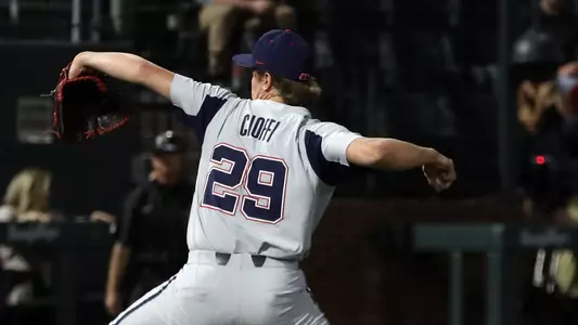 Ole Miss Baseball at Vanderbilt on April 13th, 2018 in Nashville, TN.Max Cioffi, RHP, Chicago, Ill.Photo by Joshua McCoy/Ole Miss Athletics