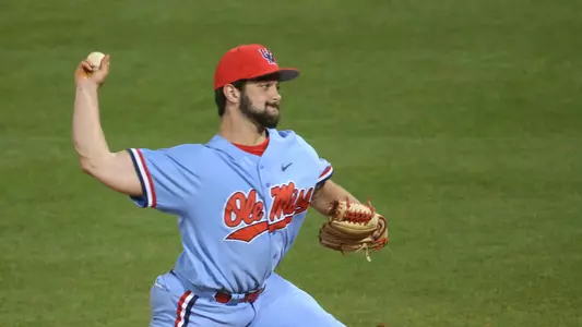Ole Miss Baseball vs Georgia on April 21, 2018 in Oxford, MS.Parker Caracci, RHP, Jackson, Miss.Photo by Cameron Brooks/Ole Miss AthleticsInstagram and Twitter: @OleMissPixBuy Photos at RebelWallArt.com