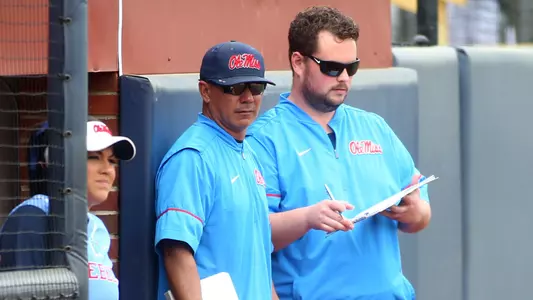 Ole Miss Softball vs Auburn at the Ole Miss Softball Complex in Oxford, MS on April 1st, 2018.Jody Davidson, Director Of Operations Ruben Felix, Associate Head CoachPhoto by Petre Thomas/Ole Miss Athletics Instagram and Twitter: @OleMissPix Buy Photos at RebelWallArt.com