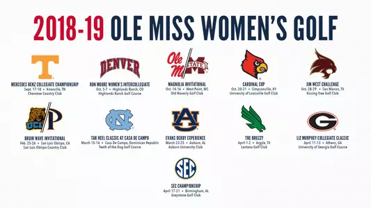 Women's Golf Schedule 2018-19 Graphic