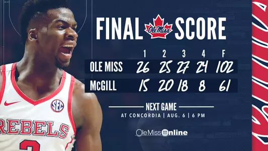 Final Score Graphic: Ole Miss vs. McGill