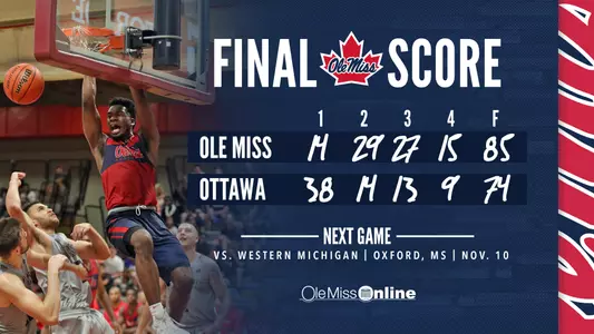Final Score Graphic: Ole Miss vs. Ottawa