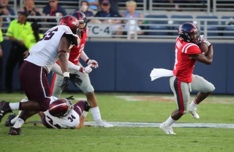 Ole Miss Football vs Southern Illinois at Vaught-Hemingway Stadium in Oxford, Miss. on Sept. 8, 2018.Tylan Knight, 4, RB, Pearl, Miss.Photo by Joshua McCoy/Ole Miss Athletics