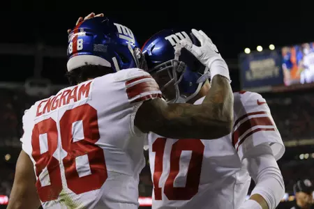 Eli Manning and Evan Engram