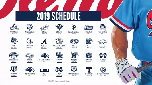 2019 Baseball Schedule Graphic