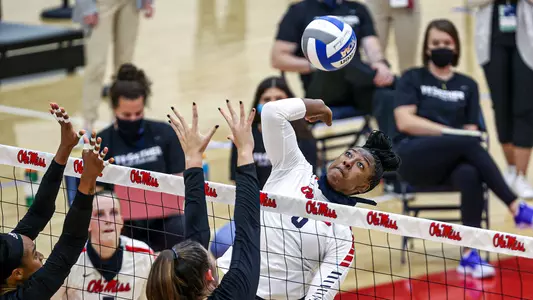 Ole Miss Volleyball vs #7 Texas A&M on October 22nd, 2020 at The Gillom Center in Oxford, MS>Photo by Joshua McCoy/Ole Miss AthleticsTwitter and Instagram: @OleMissPixBuy Photos at RebelWallArt.com