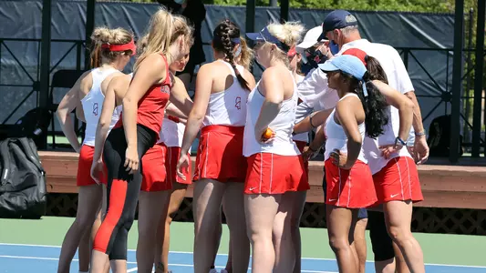 Women's Tennis Team Huddle