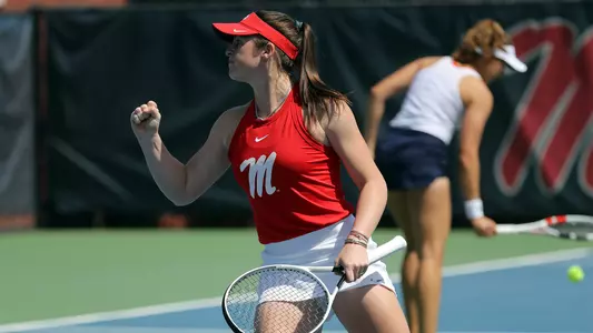 Ole Miss Women's Tennis vs Auburn at Palmer/Salloum Tennis Center in Oxford, MS on March 20, 2022. Photo by Petre Thomas/Ole Miss AthleticsInstagram and Twitter: @OleMissPix Buy Photos at RebelWallArt.com