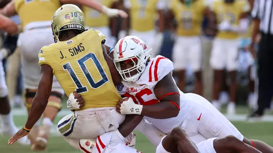 Ole Miss Football vs Georgia Tech on September 17th, 2022 in Atlanta, GA.Photos by Joshua McCoy/Ole Miss AthleticsInstagram and Twitter @OleMissPix