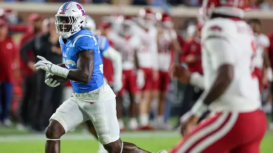 Ole Miss Football vs Arkansas on October 7th, 2023 at Vaught-Hemingway Stadium in Oxford, MS. 
Photos by Joshua Mccoy/Ole Miss Athletics