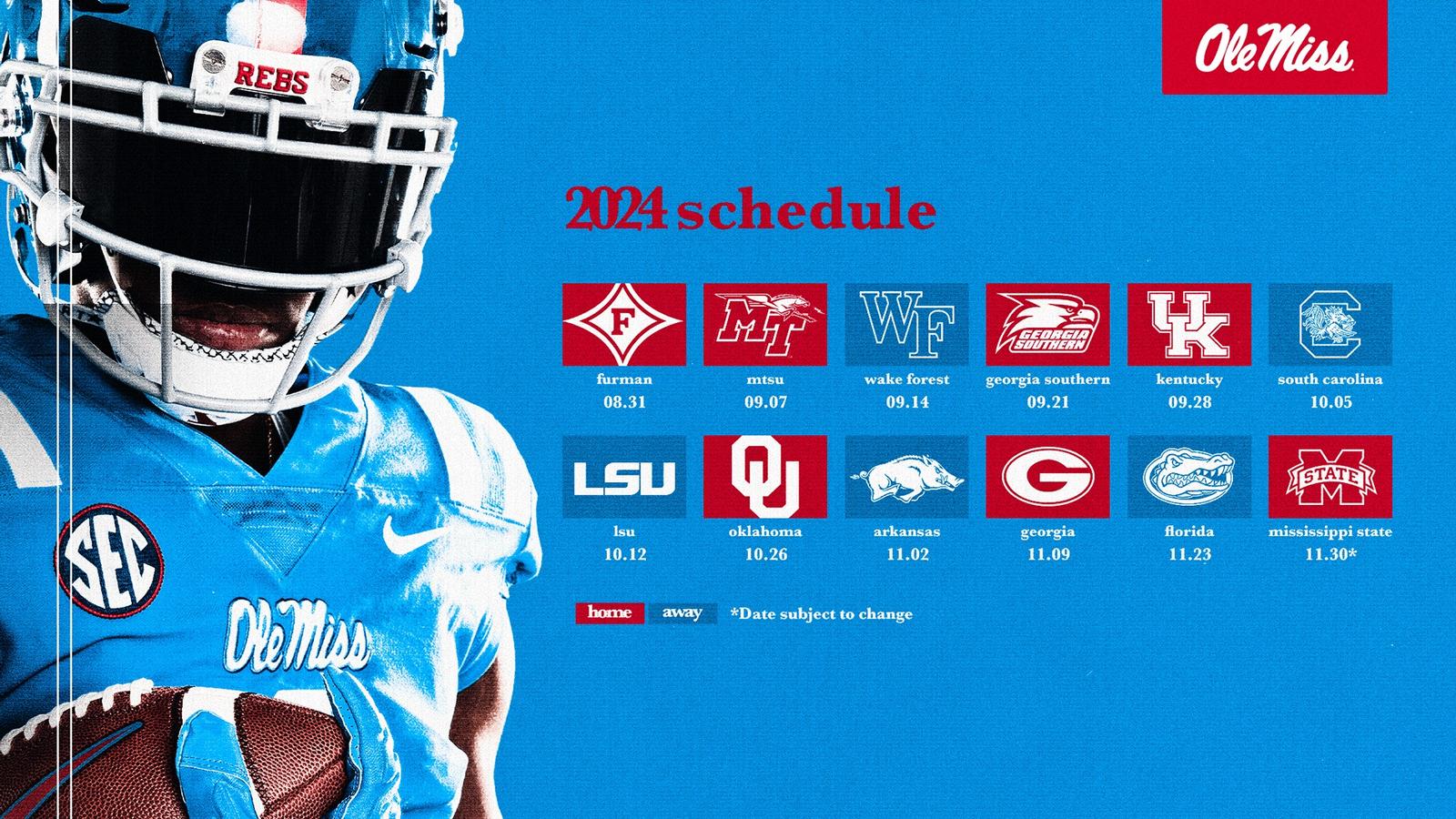 football unveils 2024 schedule - ole miss athletics - hotty toddy