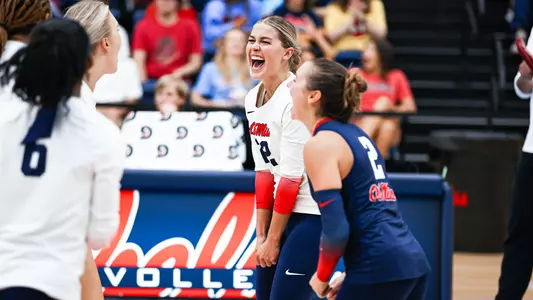 Ole Miss Volleyball vs. Tennessee Tech on September 9, 2023 at the Gillom Performance Center in Oxford, Mississippi during the Ole Miss Invite.
Photo by Reed Jones / Ole Miss Athletics Twitter and Instagram: @OleMissPix
